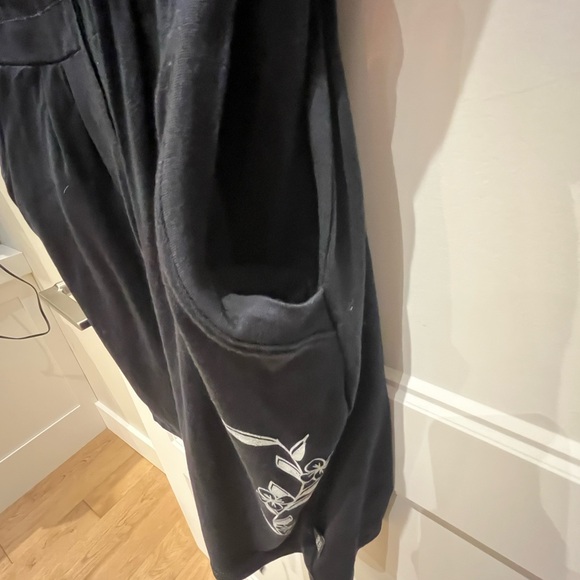 Message Factory navy-black cotton dress with drawstrings and pockets, super cozy - Picture 3 of 5